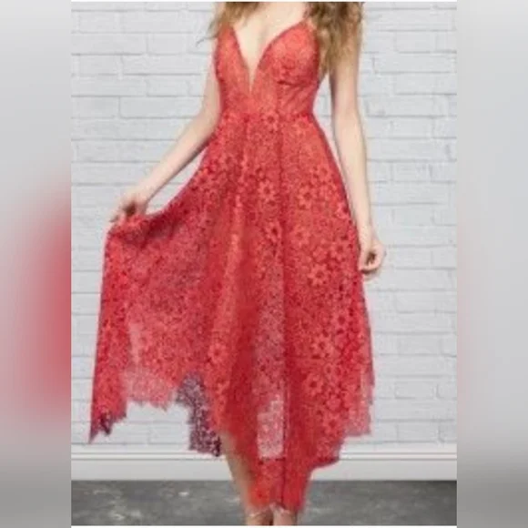 For Love And Lemons Red Lace Maxi Dress - Picture 2 of 15